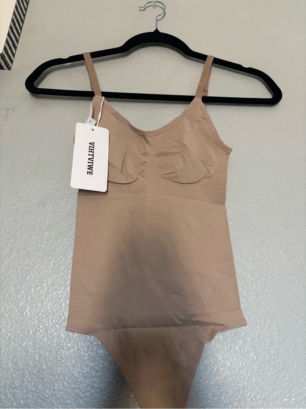Nude Seamless Shapewear Tank Bodysuit with Adjustable Straps and Tummy Control